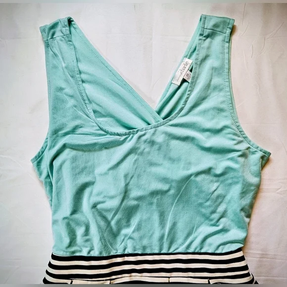 Charming Charlie Womens Blue And Striped Sleeveless Open Back Dress Size Medium - Picture 3 of 13